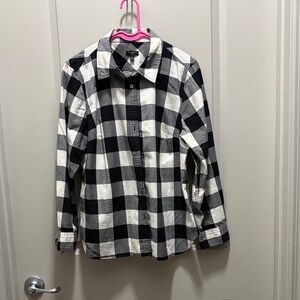 Talbots Monochrome Checkered Blouse
